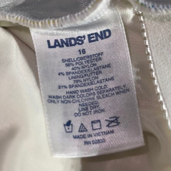 Lands' End One Piece Swimsuit Seersucker Nautical - Picture 10 of 12